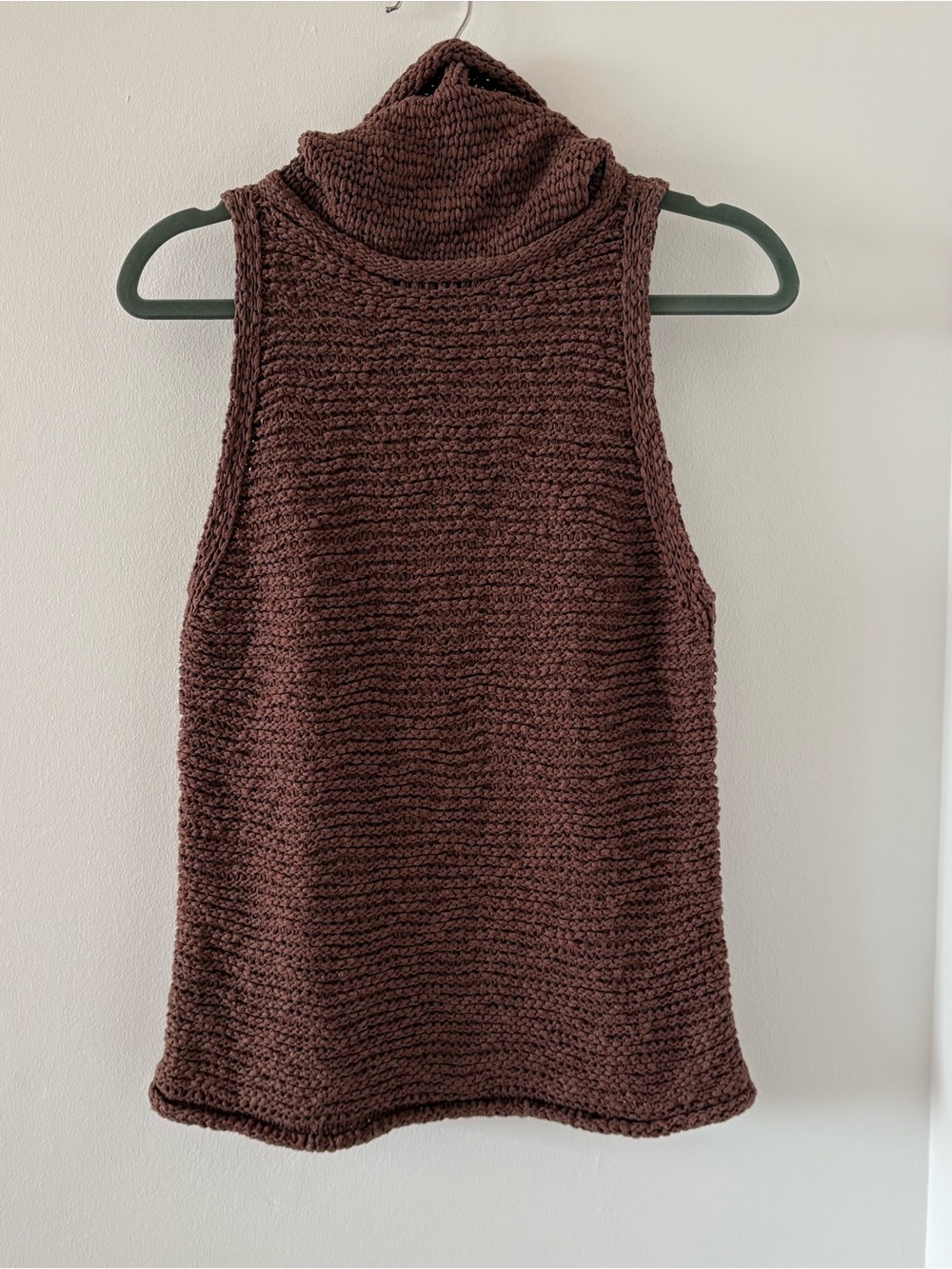 Anthropologie Pilcro Sleeveless Turtleneck Knit Sweater Vest in Brown Size‎ S